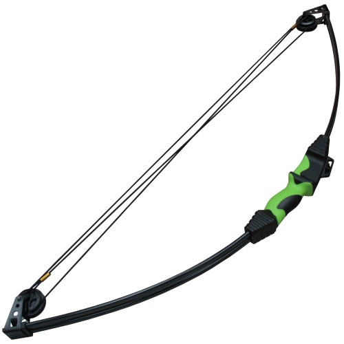 Haller Compoundbogen Set, grün, Fiberglas, 85 cm, 12 lbs, mit 2 Pfeilen und Zubehör